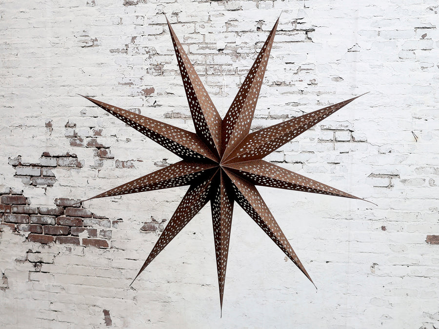 Brown paper star christmas decor