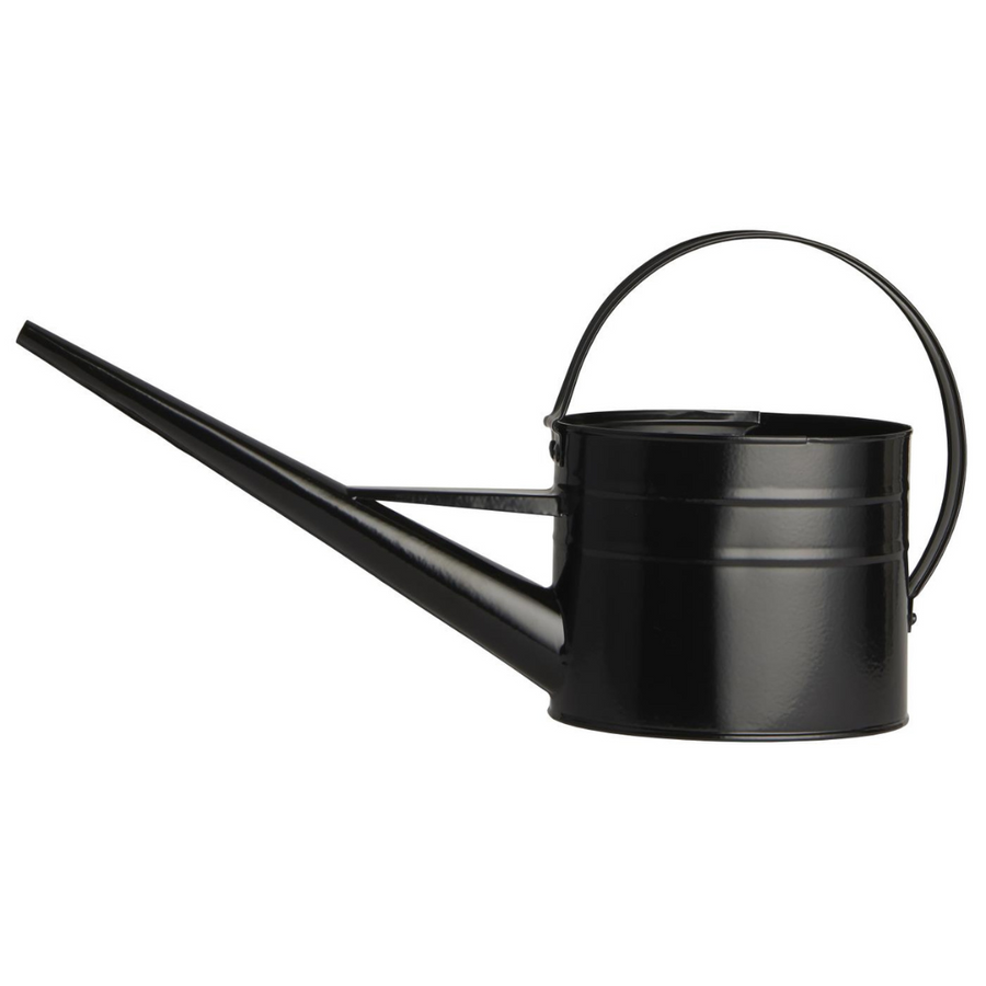 black metal watering can