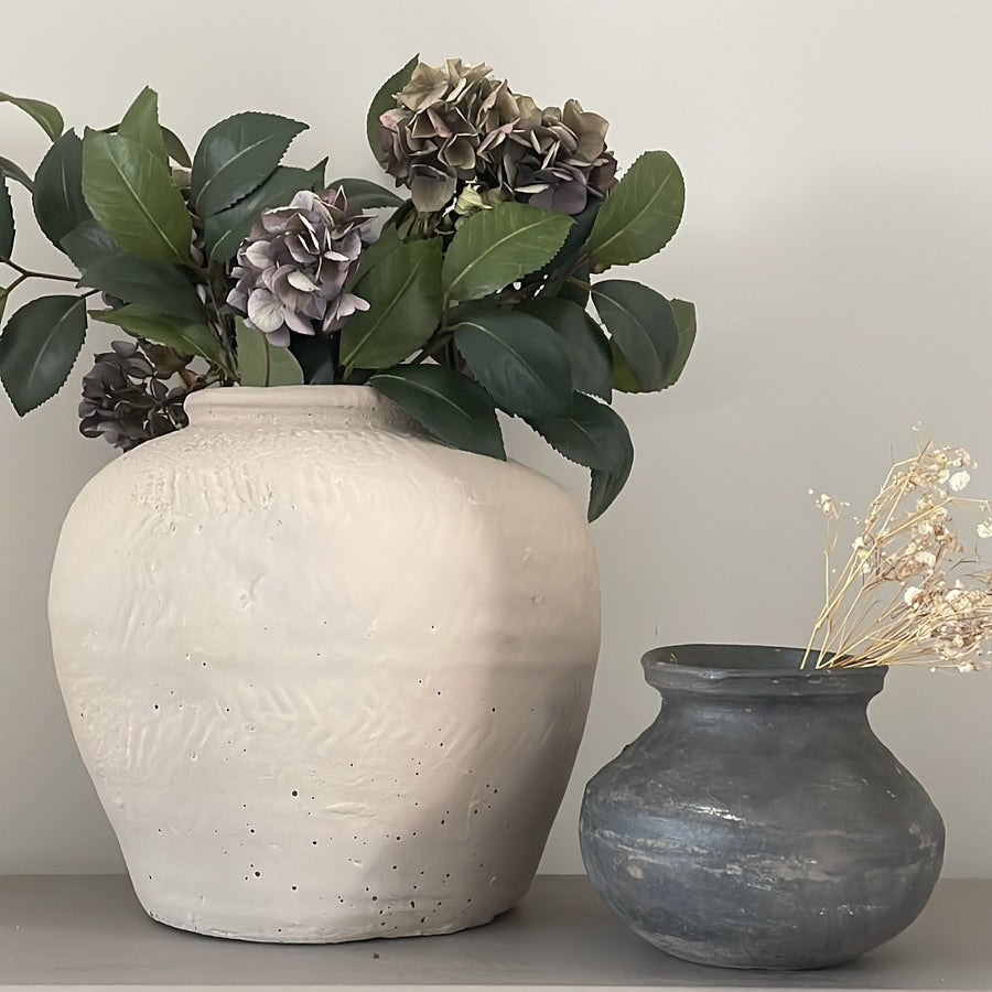 large white cream vase