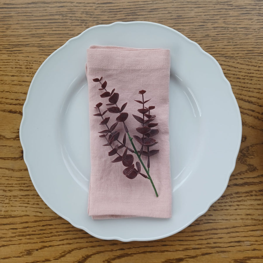 light pink linen napkin