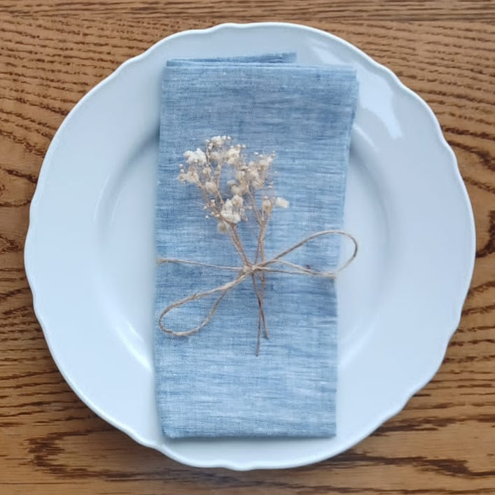 light blue napkin