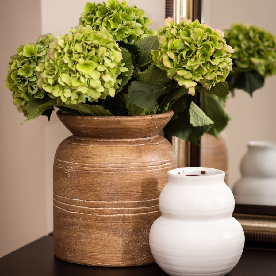 Brown Terracotta Vase With Stripes