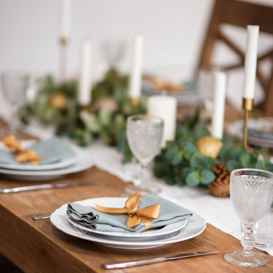 White Linen Table Runner