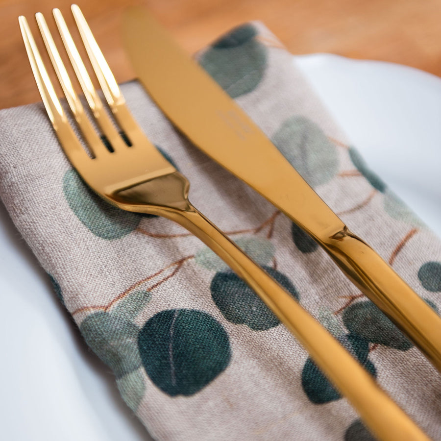 Eucalyptus print linen napkin