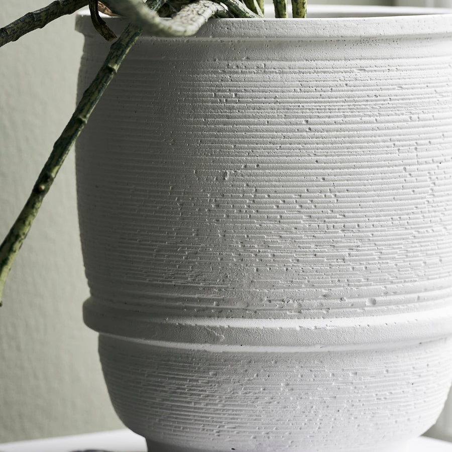 white plant pot details