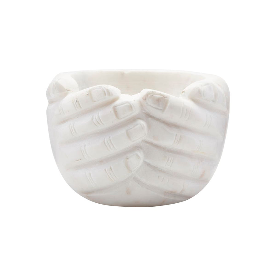 White hands bowl