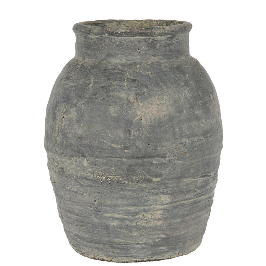 Large concrete grey vase