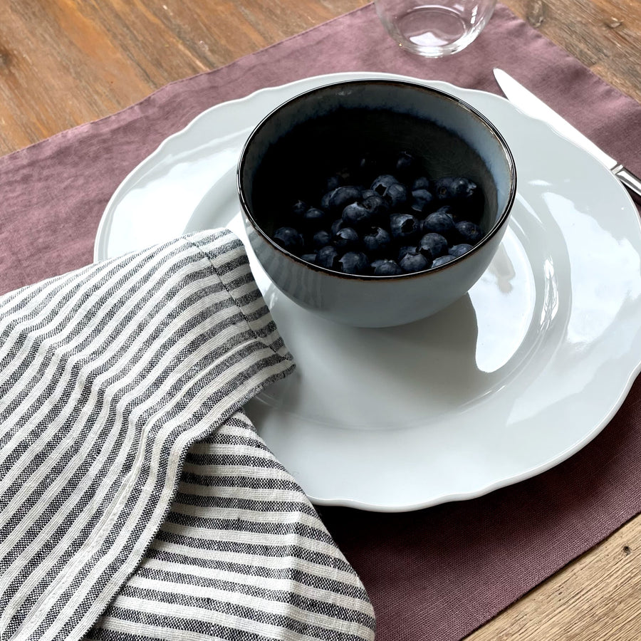 black and white stripe napkin