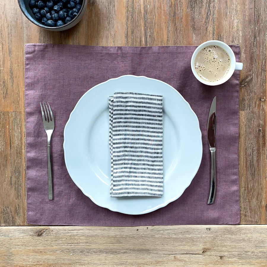 black and white stripe napkin