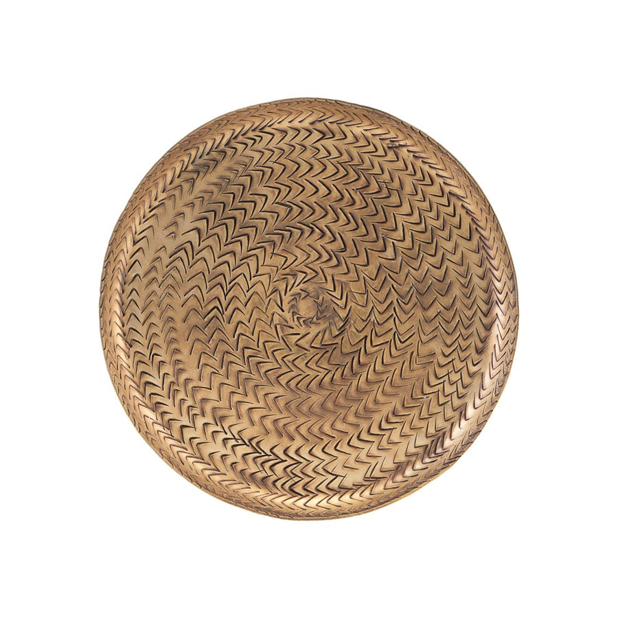 Rattan Tray with Brass Finish