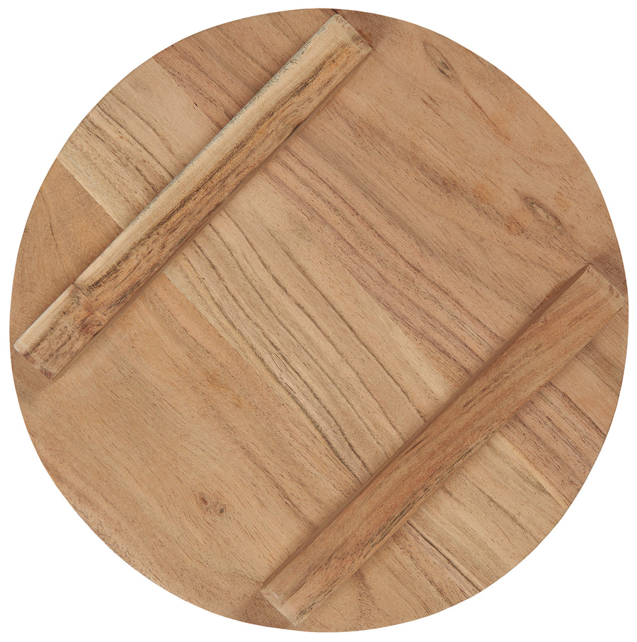 Round serving board with feet