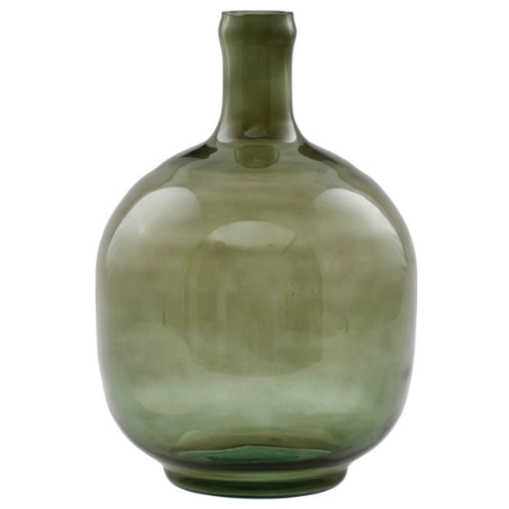 Green glass vase